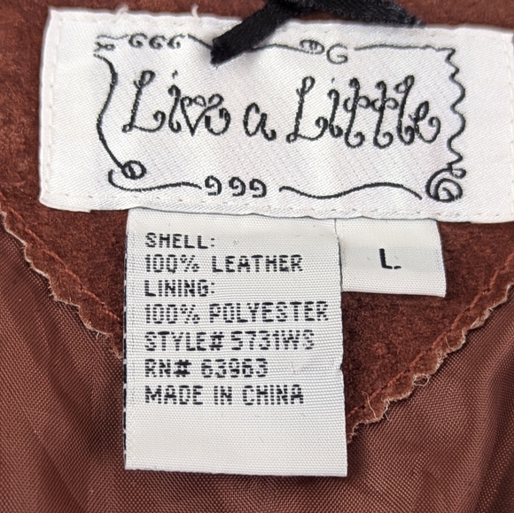 Live a Little Brown Suede Jacket with Front Snaps Large ON TREND FOR 2024 - Picture 2 of 7